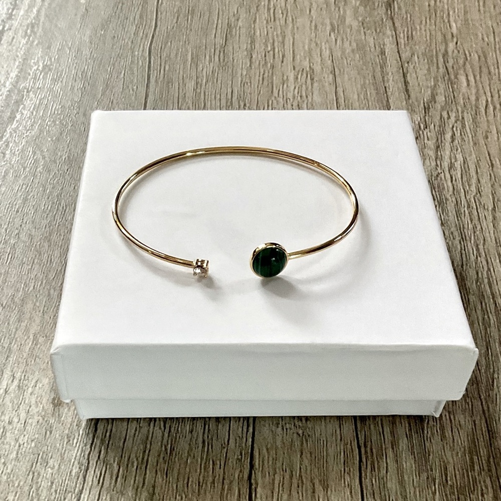 Green Molokai Stone/CZ Bracelet